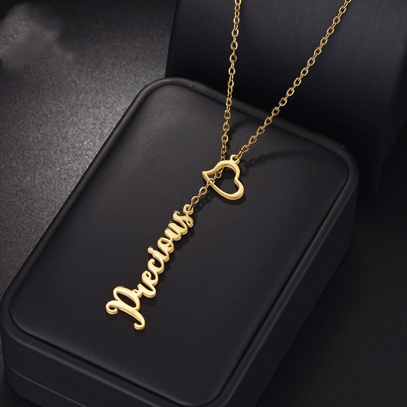 Collier personalisé coeur et nom plaqué 18 k