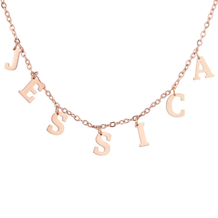 Collier Prénom Initiales Suspendues Personnalisé