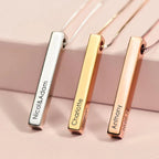 Collier Barre 3D Personnalisé en Acier Inoxydable Élégant et Tendance