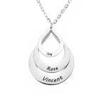 Collier Gouttes Prénoms Personnalisé en Acier Inoxydable Gravure Unique