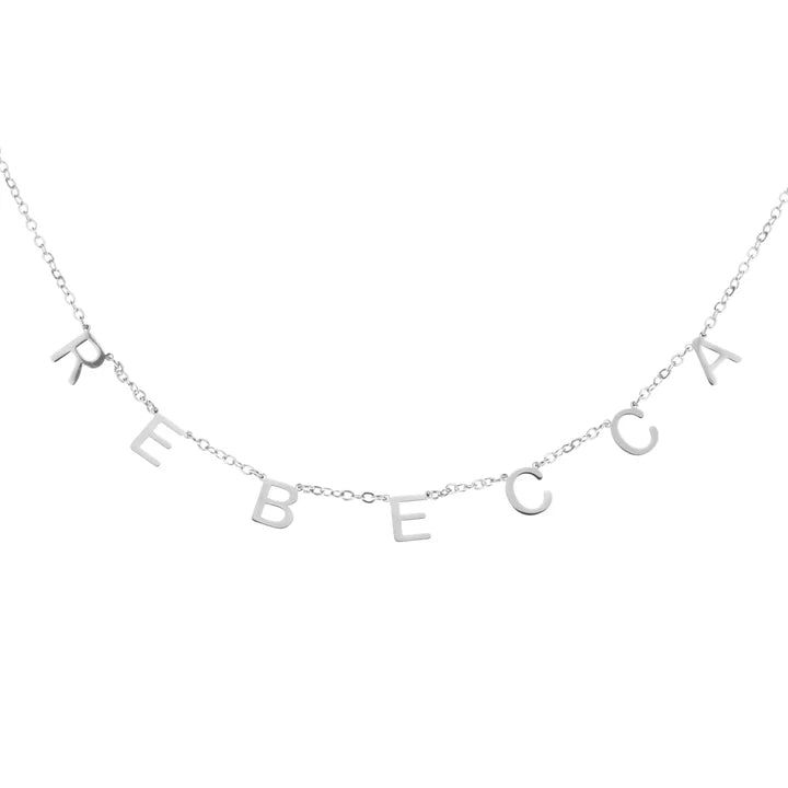 Collier Choker Initiales Lettres Suspendues