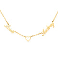 Collier Double Prénom Personnalisé avec Cœur – Bijou Couple Élégant