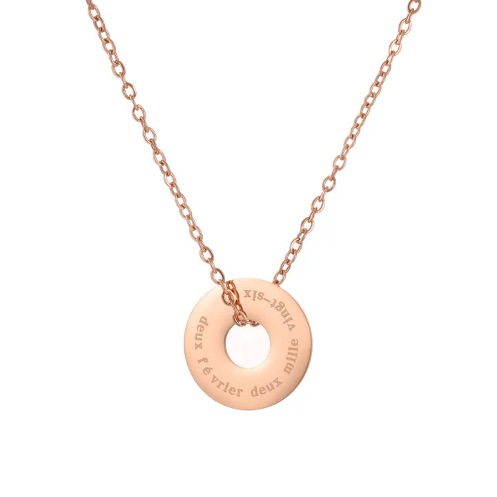 Collier Cercle Personnalisé Gravure Date