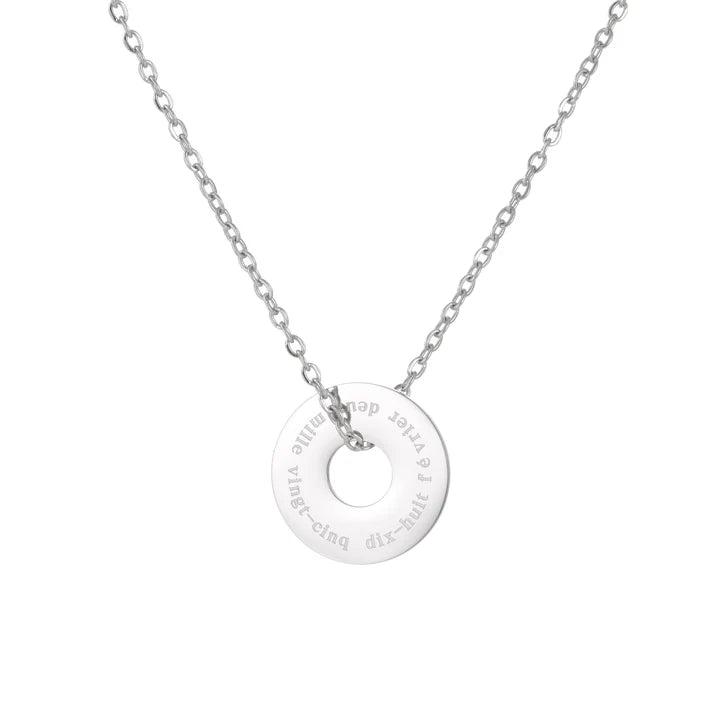 Collier Cercle Personnalisé Gravure Date