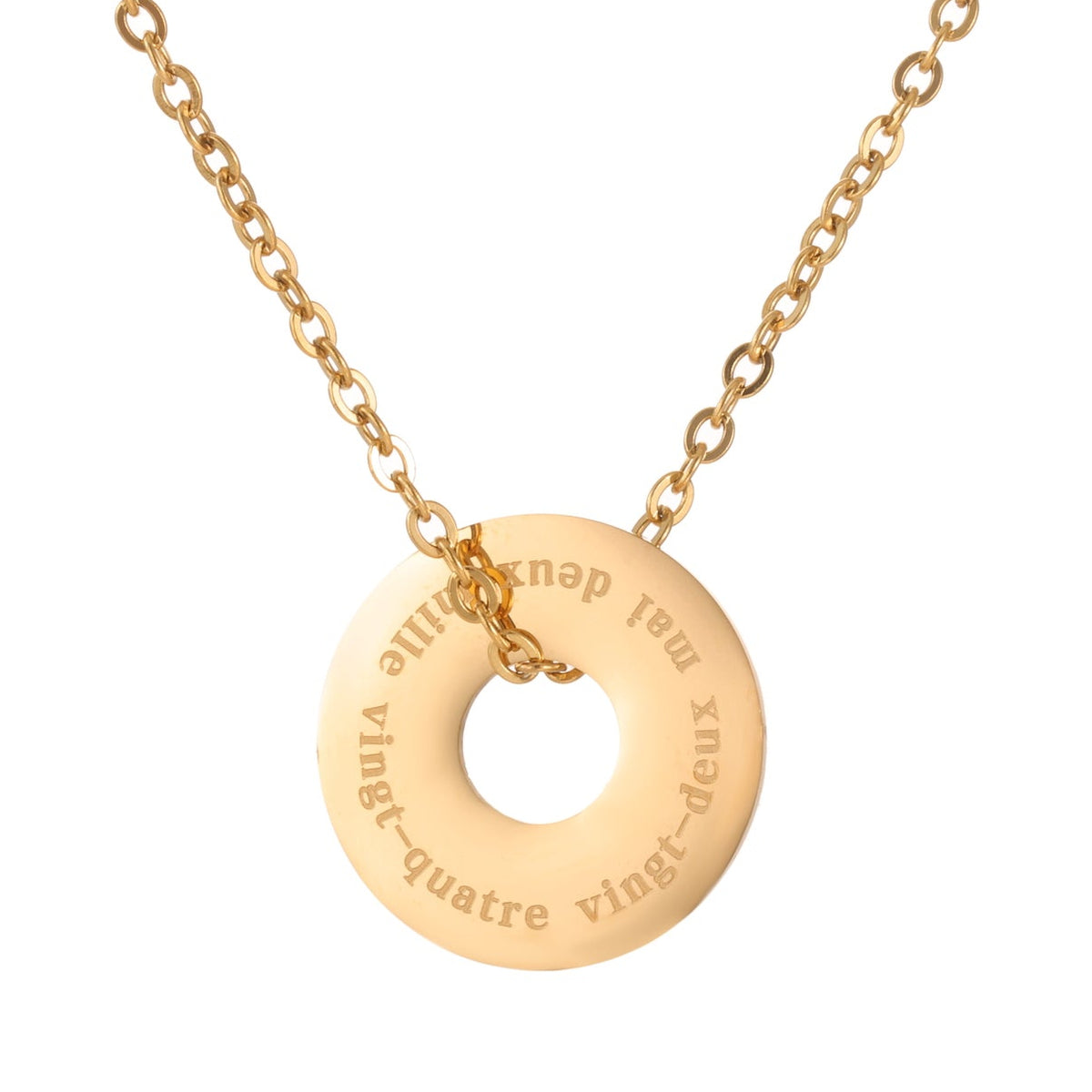 Collier Cercle Personnalisé Gravure Date