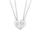 Collier Cœur Initiale Personnalisé Plaqué Or en Acier Inoxydable Élégant