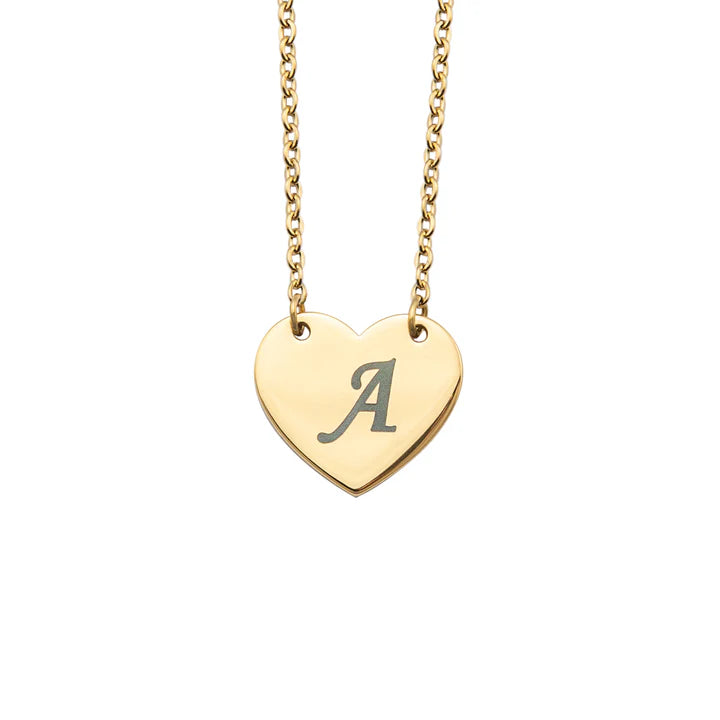 Collier personalisé coeur et nom  plaqué 18 k