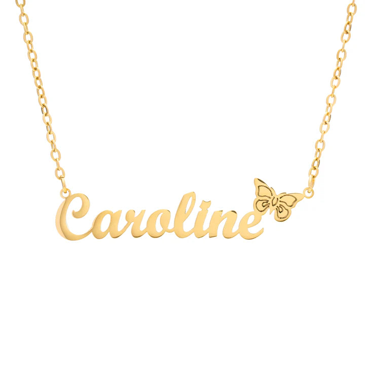 Collier Prénom Personnalisé avec Papillon
