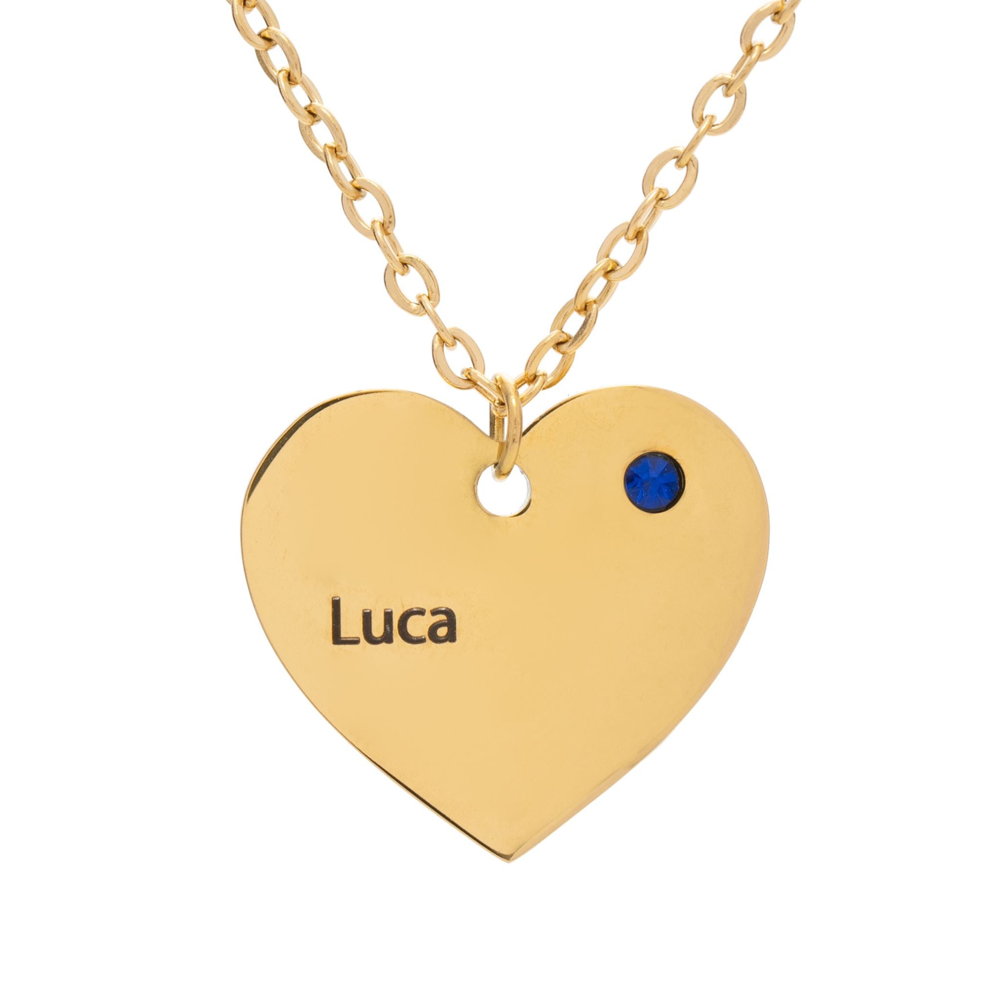 Pendentif Coeur Personnalisé avec Pierre de Naissance