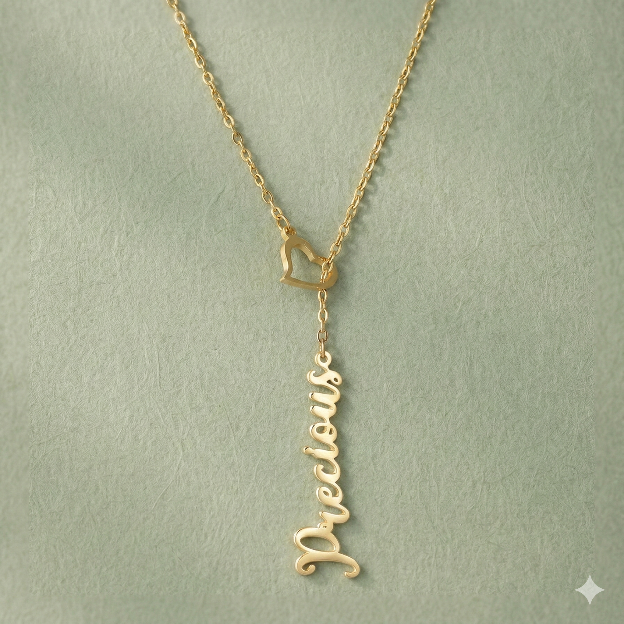 Collier personalisé coeur et nom  plaqué 18 k