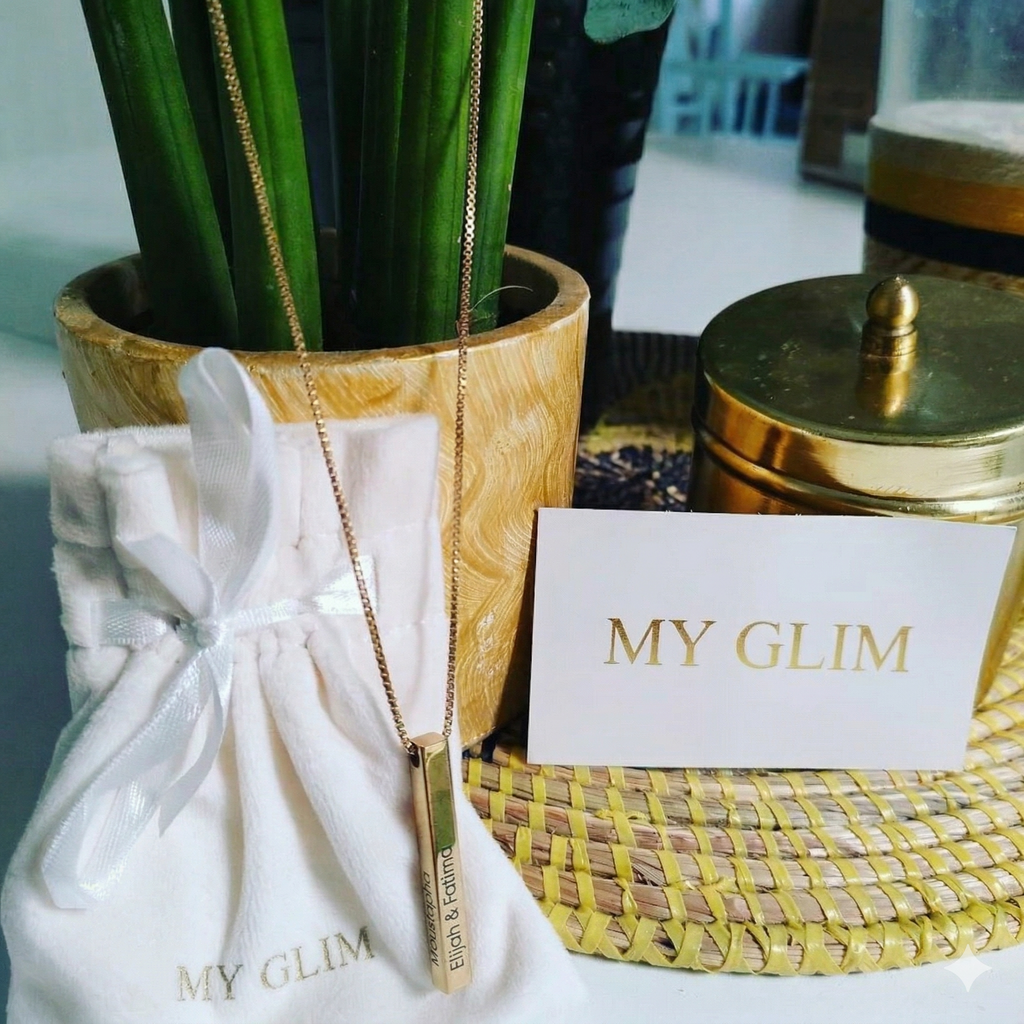 Collier Barre 3D Personnalisé en Acier Inoxydable Élégant et Tendance