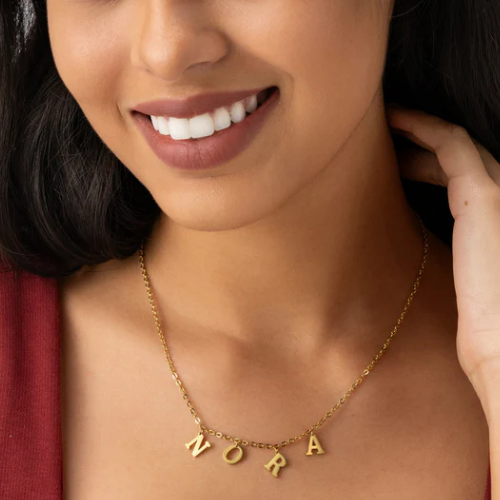 Collier Prénom Initiales Suspendues Personnalisé