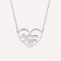 Collier 2 prénoms découpés dans un coeur en argent 925