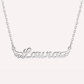 Collier prénom découpé ailes d'ange en Argent 925 ou Plaqué Or