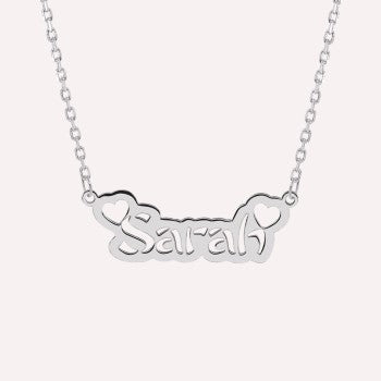 Collier prénom découpé Amour en Argent 925 ou Plaqué Or