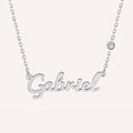 Collier prénom découpé et zirconium en argent 925