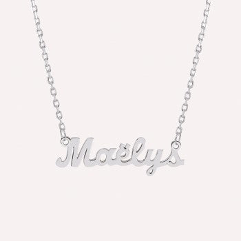 Collier prénom découpé lettre cursive en argent 925 ou plaqué or