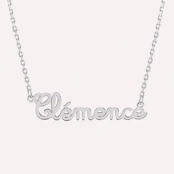 Collier prénom découpé lettre enfantine en argent 925 ou plaqué or