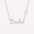 Collier prénom découpé nuage blanc en argent 925