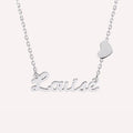 Collier prénom découpé petit coeur en argent 925