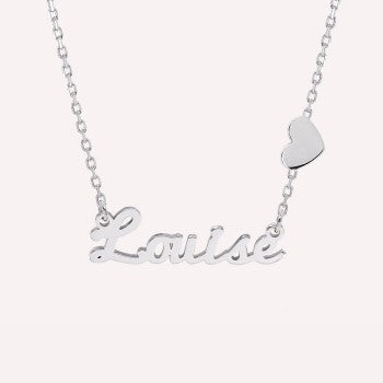 Collier prénom découpé petit coeur en argent 925