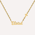 Collier prénom enfant - croix sur le côté - argent 925 ou plaque or 18k