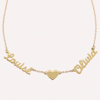 Collier prénom personnalisé "Mes amours à moi" en argent 925 ou plaqué or – bijou unique fête des Mères ou Saint-Valentin