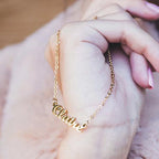 Collier Prénom Personnalisé Élégant Ajustable Or Argent Or Rose